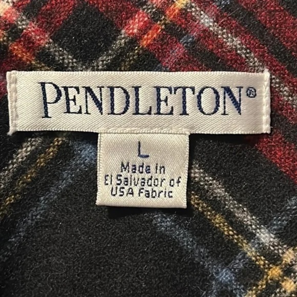 Pendleton 100% Virgin Wool Tartan Plaid Coat Button Front Jacket Size Large - Picture 6 of 13